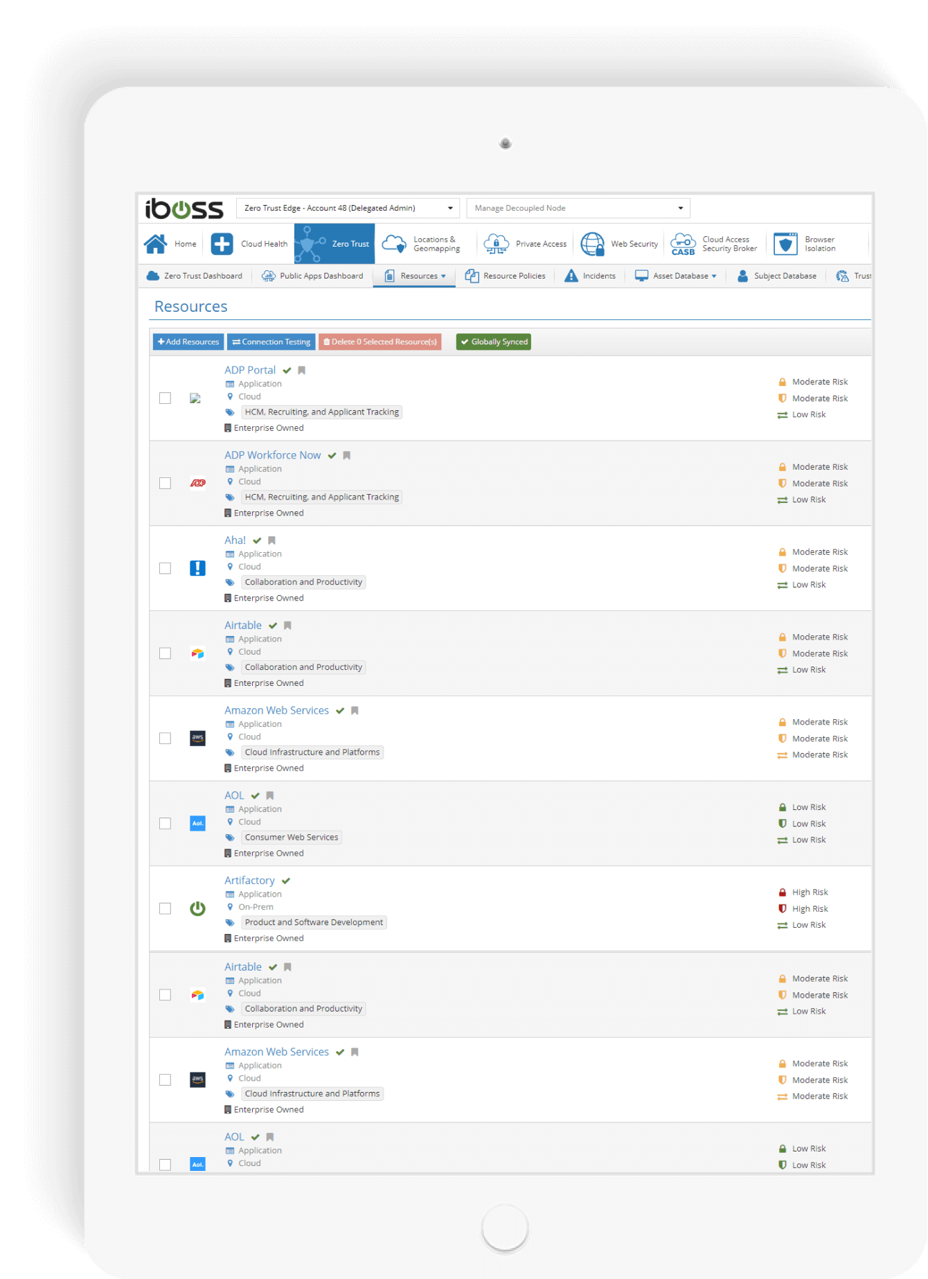 Employs Unified Resource Catalog for SaaS cloud and on-prem resources